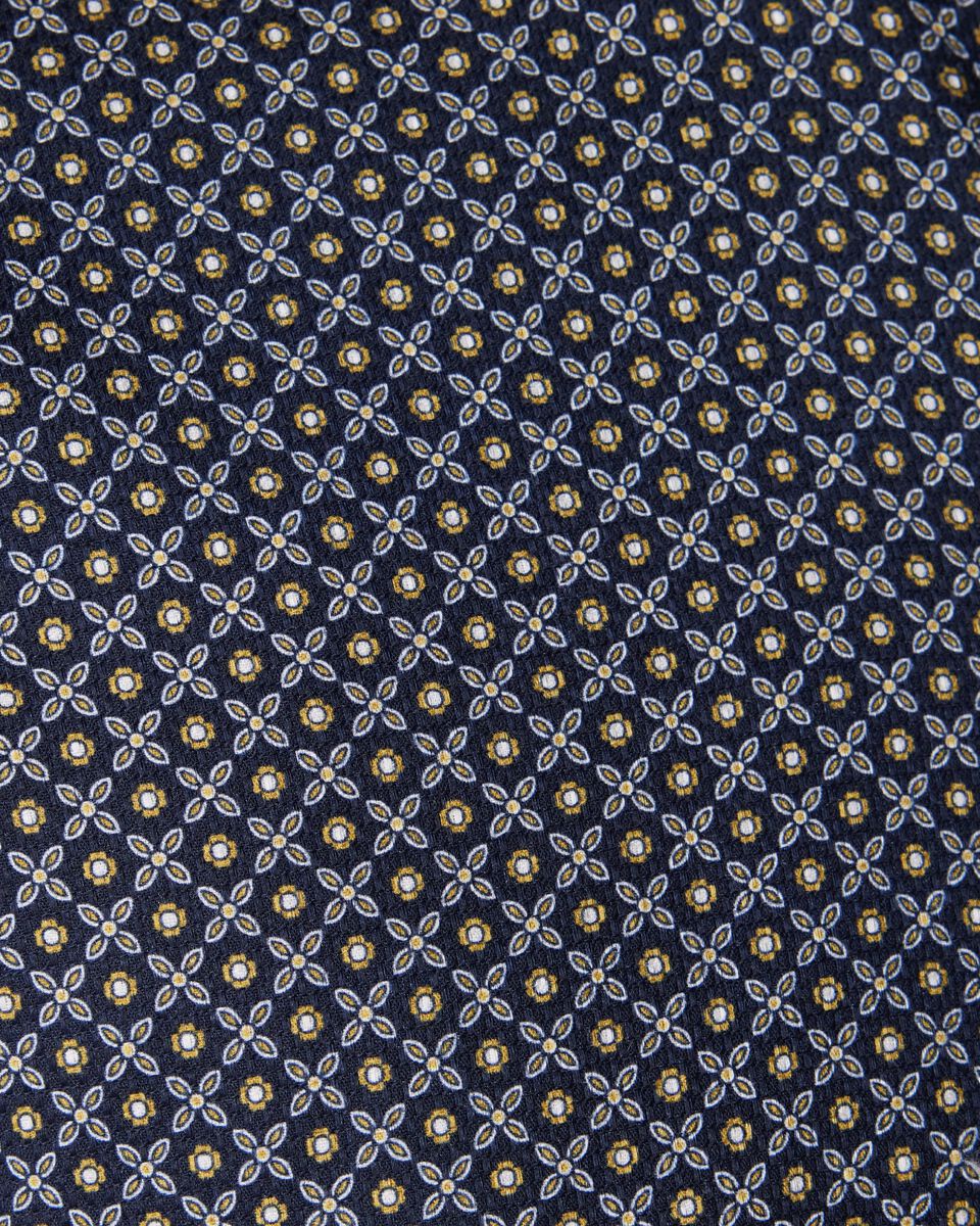 Slim Italian Floral Long Sleeve Shirt, Navy, hi-res